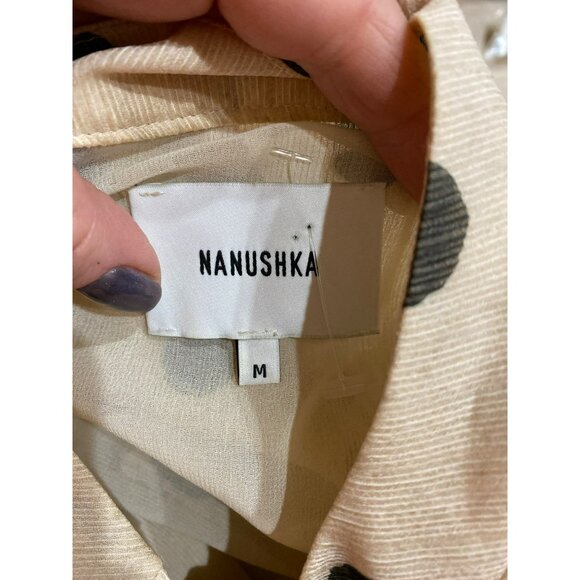 NANUSHKA Zahara Polka Dot Cream Dress Size Medium - Picture 9 of 11